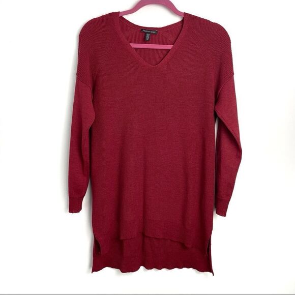 Eileen Fisher Wool V-Neck Long Sleeve Sweater Sz Small - Picture 1 of 11